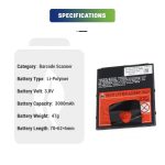 11.55Wh OEM spare battery BT-000424-00 compatible with Zebra EC55AK-21B242-NA barcode scanner