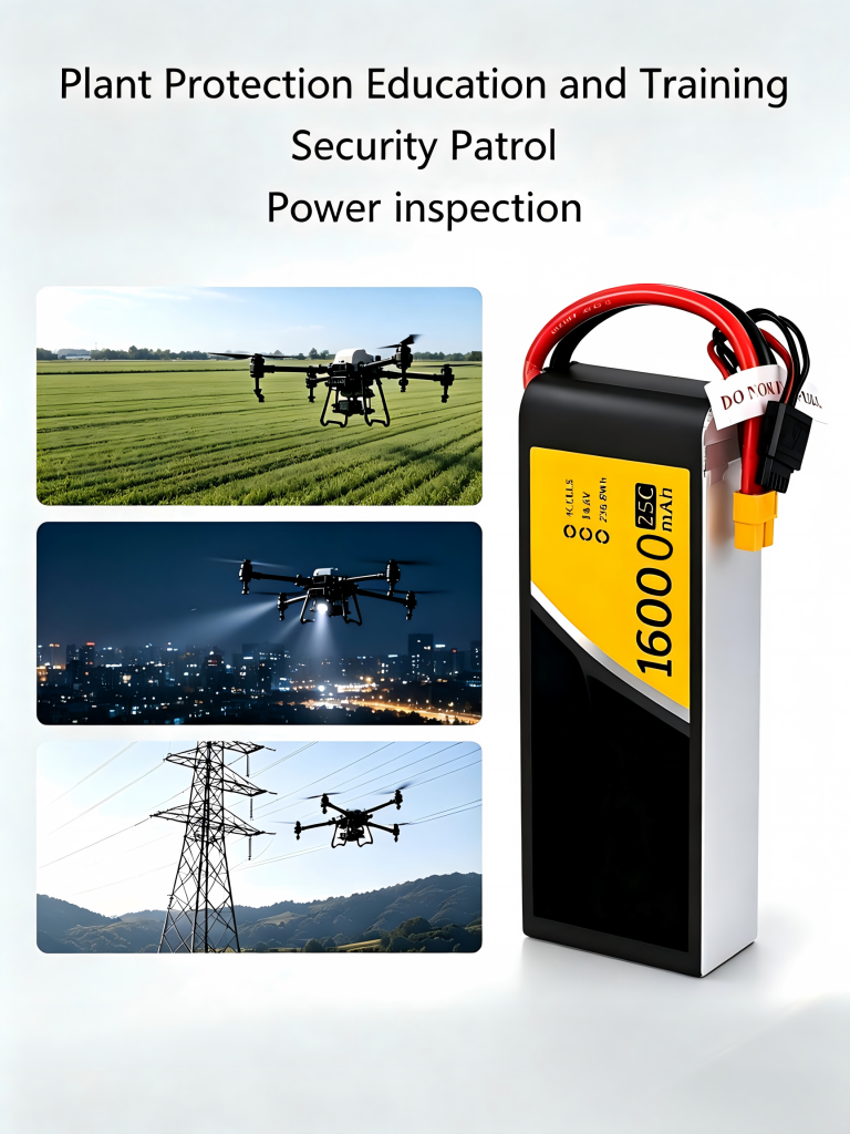 16000mah 14.8v 4s 25c drone lipo battery | industrial plant protection uav battery factory custom grade‑a cell pack