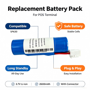 replacement 3.7v li‑ion battery for newland sp630 pos payment terminal