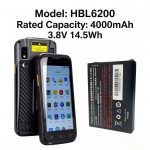 hbl6200 3.8v 4000mah li ion battery for urovo i6200s i6300a i6292s handheld pda